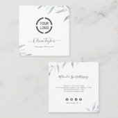 Carte De Visite Carré Thérapeute de massage bleu foncé (Devant / Derrière)