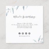 Carte De Visite Carré Thérapeute de massage bleu foncé (Dos)