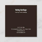 Carte De Visite Carré Thérapeute de massage de code QR (Dos)