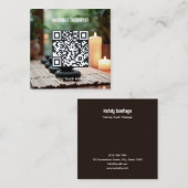 Carte De Visite Carré Thérapeute de massage de code QR (Devant / Derrière)