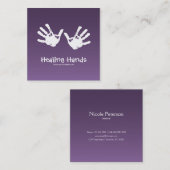 Carte De Visite Carré Thérapie de massage - pourpre (Devant / Derrière)