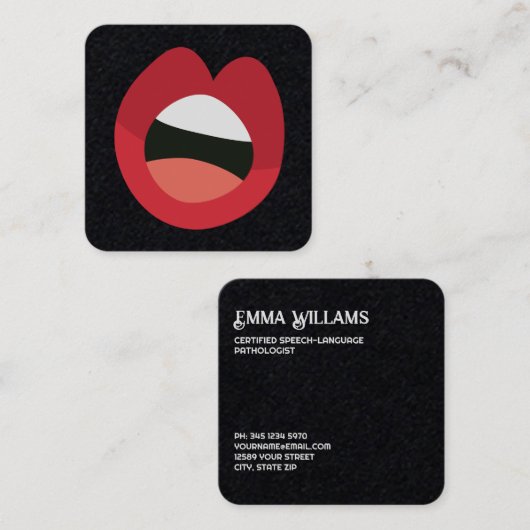 Carte De Visite Carré Thérapie vocale (Devant / Derrière)