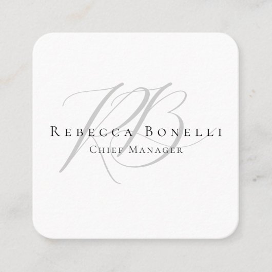 Carte De Visite Carré Thick Exclusive Unique Monogram Profile (Devant)