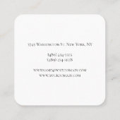 Carte De Visite Carré Thick Exclusive Unique Monogram Profile (Dos)