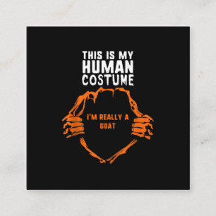 Carte De Visite Carré This Is My Human Costume Really Goat Halloween