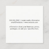 Carte De Visite Carré Tige à vin (bouteille de vin) (Dos)