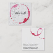 Carte De Visite Carré Tige à vin | Texture | Entreprise (Devant / Derrière)