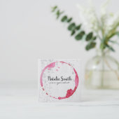 Carte De Visite Carré Tige à vin | Texture | Entreprise (Debout devant)