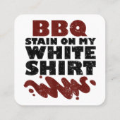 Carte De Visite Carré Tige barbecue sur mon blanc (Dos)