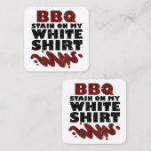 Carte De Visite Carré Tige barbecue sur mon blanc (Devant / Derrière)
