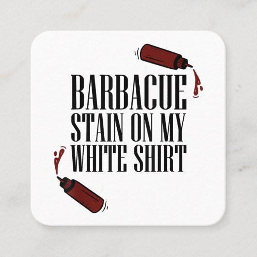 Carte De Visite Carré Tige barbecue sur mon blanc (Devant)