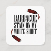 Carte De Visite Carré Tige barbecue sur mon blanc (Dos)