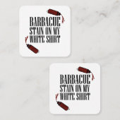 Carte De Visite Carré Tige barbecue sur mon blanc (Devant / Derrière)