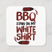 Carte De Visite Carré Tige barbecue sur mon blanc Premium (Dos)