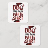 Carte De Visite Carré Tige barbecue sur mon blanc Premium (Devant / Derrière)