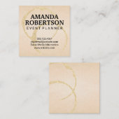 Carte De Visite Carré Tige or chic (Devant / Derrière)