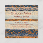 Carte De Visite Carré Tiger Stripes Design inspiré de la peau (Dos)