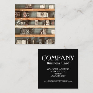 Carte De Visite Carré timbres de bloc d'impression antique