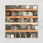 Carte De Visite Carré timbres de bloc d'impression antique (Devant)