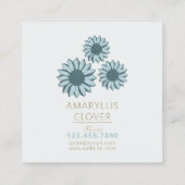 Carte De Visite Carré Tiny Blue Orange Floral (Dos)