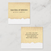 Carte De Visite Carré Tissu désossé (Devant / Derrière)