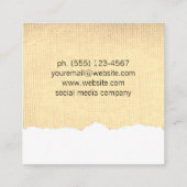 Carte De Visite Carré Tissu désossé (Dos)