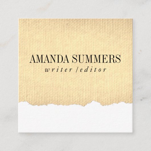 Carte De Visite Carré Tissu désossé (Devant)