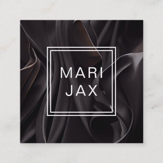 Carte De Visite Carré Tissu noir Abstrait moderne (Devant)