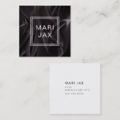 Carte De Visite Carré Tissu noir Abstrait moderne (Devant / Derrière)