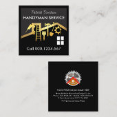 Carte De Visite Carré Toit d'or outils de main (Devant / Derrière)