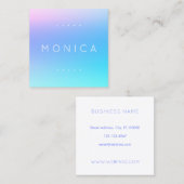 Carte De Visite Carré Ton bleu ciel soyeux (Devant / Derrière)