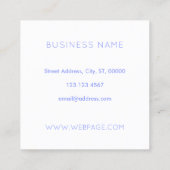 Carte De Visite Carré Ton bleu ciel soyeux (Dos)