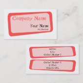 Carte de visite Carré tordu (Devant / Derrière)