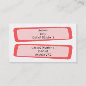 Carte de visite Carré tordu (Dos)