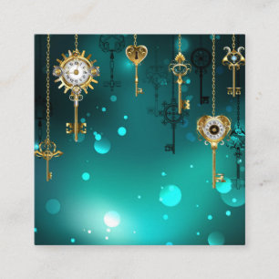 Carte De Visite Carré Touches de squelette antique sur Arrière - plan ve