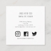 Carte De Visite Carré Tournesol blanc Carré simple (Dos)