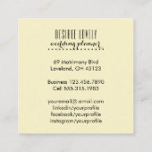 Carte De Visite Carré Tournesol jaune du wedding planner | floral (Dos)