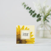 Carte De Visite Carré Tournesol jaune du wedding planner | floral (Debout devant)