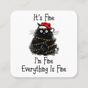 Carte De Visite Carré Tout est fin Noël clair Noir