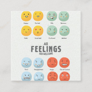 Carte De Visite Carré Toutes les émotions