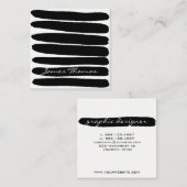Carte De Visite Carré Traçages noirs simples (Devant / Derrière)