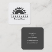 Carte De Visite Carré Trait circulaire moderne gris blanc (Devant / Derrière)