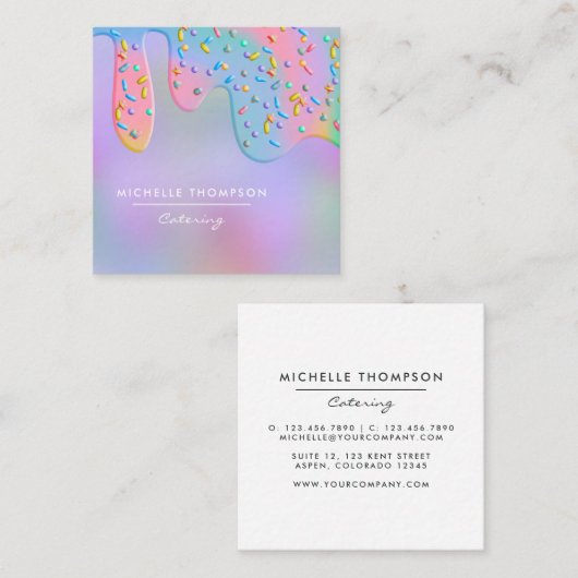 Carte De Visite Carré Traiteur (Devant / Derrière)