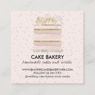 Carte De Visite Carré Traiteur de Chef de Catering de Fête de Gâteau Bou