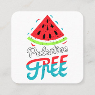 Carte De Visite Carré Tranches paisibles Watermelon Free Palestine - Sou