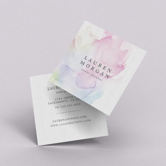 Carte de visite Carré transparent en soie