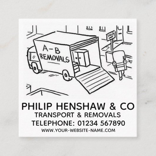 Carte De Visite Carré Transport et déménagements (Devant)