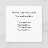 Carte De Visite Carré Transport et enlèvement d'ordure (Dos)