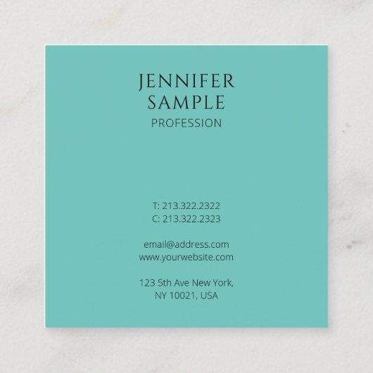 Carte De Visite Carré Trend Colours Client Moderne Modèle élégant (Dos)