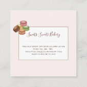 Carte De Visite Carré Trendy Pink Sweets Bakery (Dos)